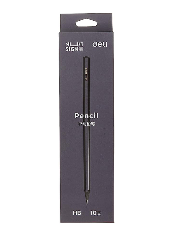 Nusign 10-Piece Wooden Pencils, Black