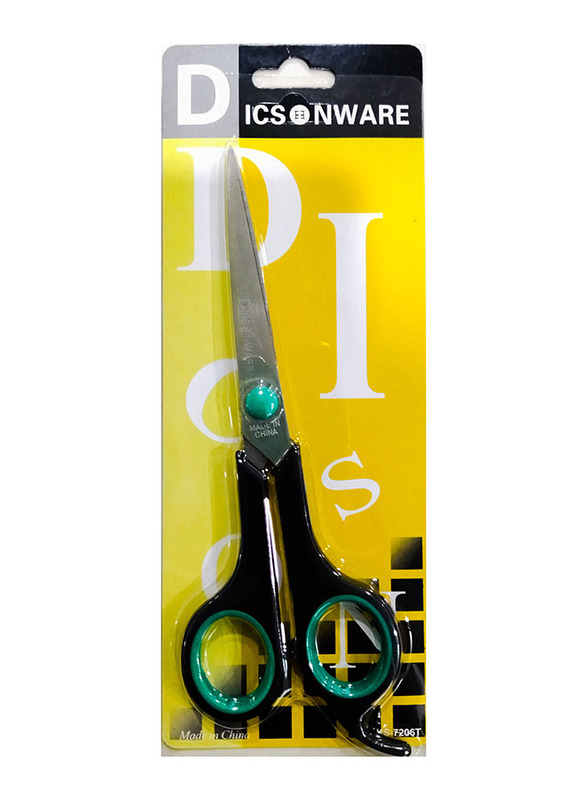 Dicsonware Scissors, 6 inch, Black/Green