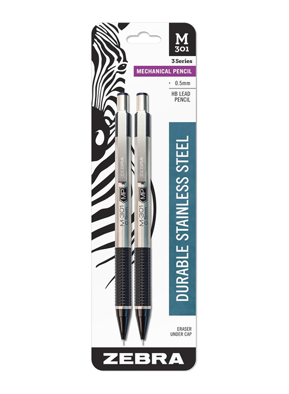 

Zebra 2-Piece M-301 Stainless Steel Mechanical Pencil, 0.5mm, Black