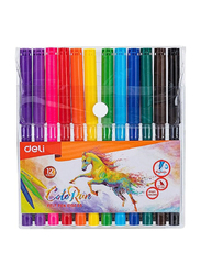 Deli Washable Felt Pen, 12 Piece, Multicolour