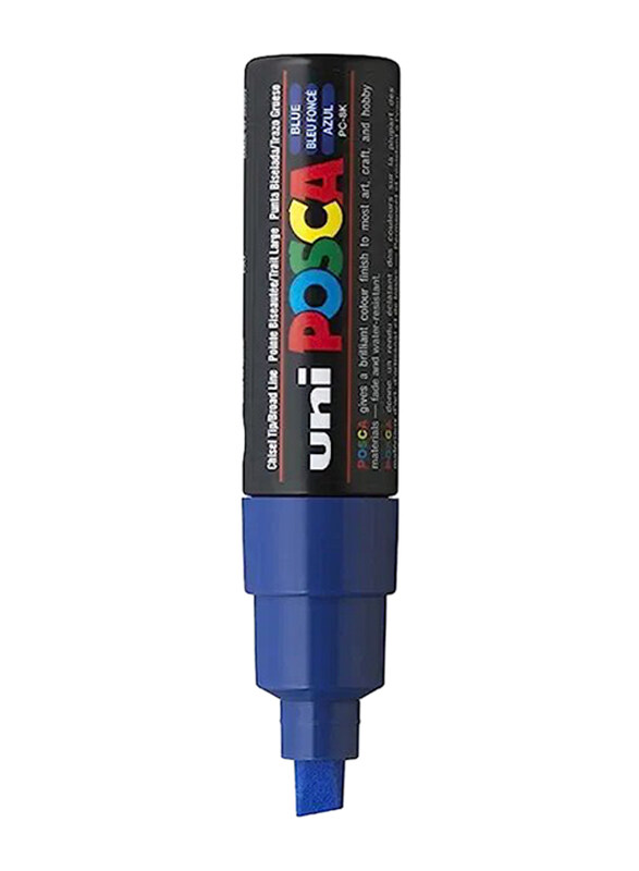 Uniball Mitsubishi Posca Chisel Tip Marker, 8mm, Blue