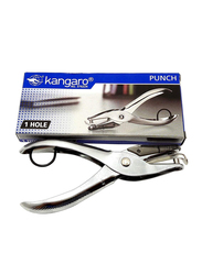 Kangaro One Hole Paper Punch, 10 Sheets, Silver