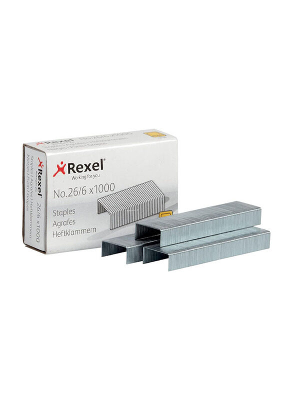 

Rexel No.56 26/6 Staples, 1000 Pieces, Silver