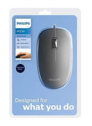 Philips M334 Wired Optical Mouse, Black
