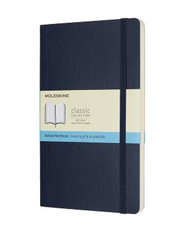 Moleskine Classic Soft Cover Notebook with Large Dotted, 192 Sheets, 5 x 8.25 Inch, Blue