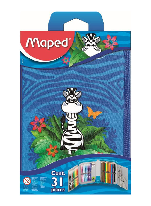 

Maped 32-Piece School Tattoo Jungle Pencil Case, Multicolour