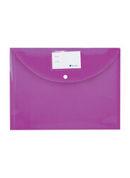 Atlas Document Bag with Card and Button, Purple