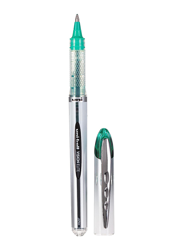 Uniball Vision Elite Liquid Ink Rollerball Pens Medium Tip 0.8mm, Green
