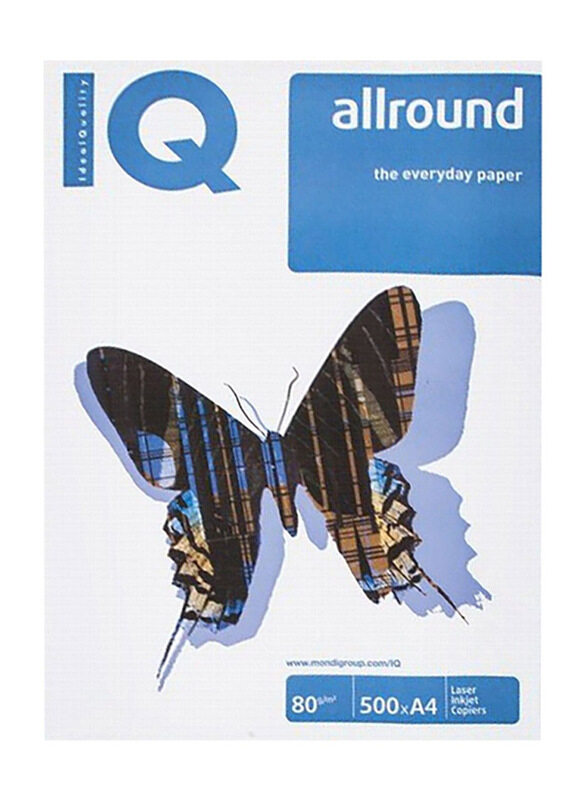 

IQ Mondi Copier Paper, 500 Sheets, 80 GSM, A4 Size, White