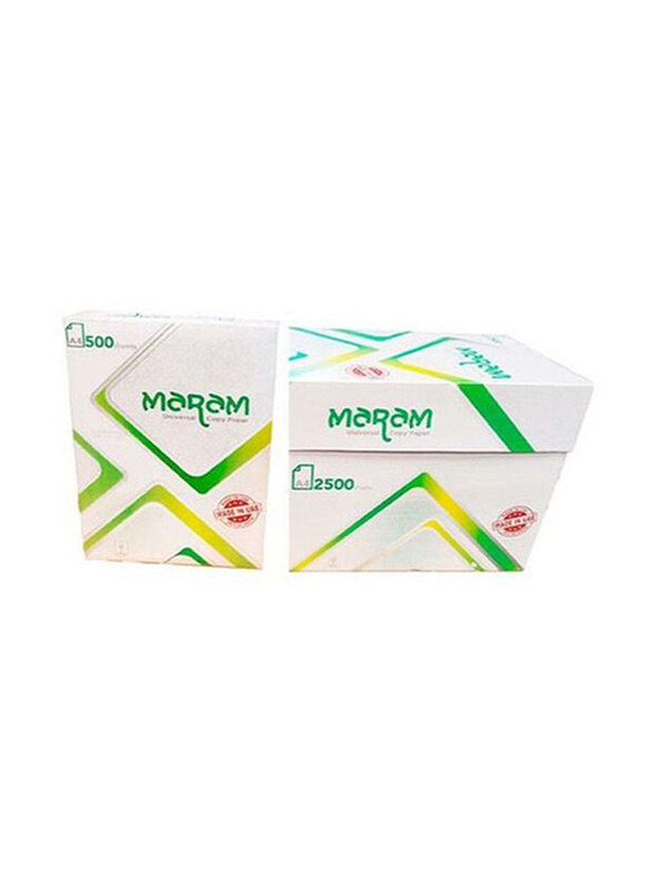 

Maram Copier Paper, 500 Sheets x 5 Reams, 80 GSM, A4 Size, White