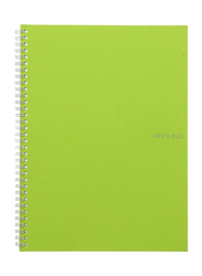 Fabriano Ecoqua Spiral Notebook, 85 GSM, A4 Size, 71-19007318, Green
