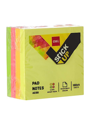 Deli Stick Up Sticky Notes, 400 Sheets, 76 x 76mm, Multicolour