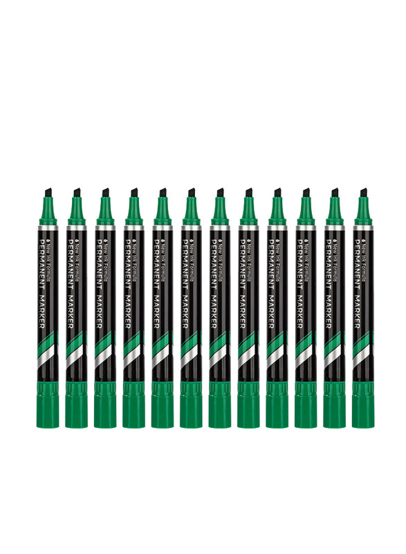 

Deli 12-Piece EU10150 Permanent Marker with Low Odour Ink, Green