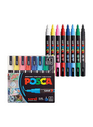 Uni Posca PC-3M Bullet Marker, 8 Piece, Assorted Colours