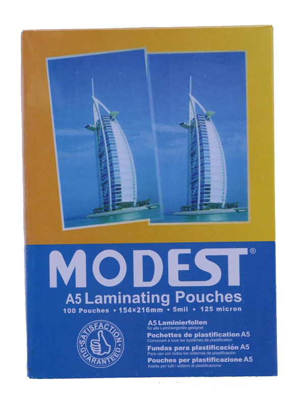 

Modest A5 Laminating Pouches, 154x216mm, 100Pieces, Clear