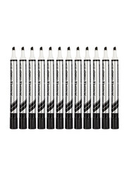 Deli 12-Piece EU00220 Chisel Tip Dry Erase Marker, Black