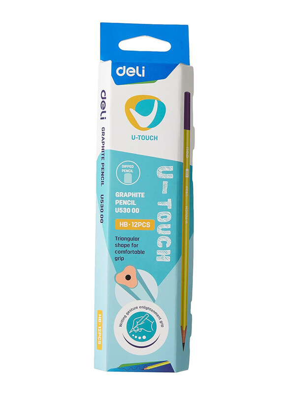 

Deli EU53000 Graphite Pencil with Triangular Shape for Comfortable Grip, Black