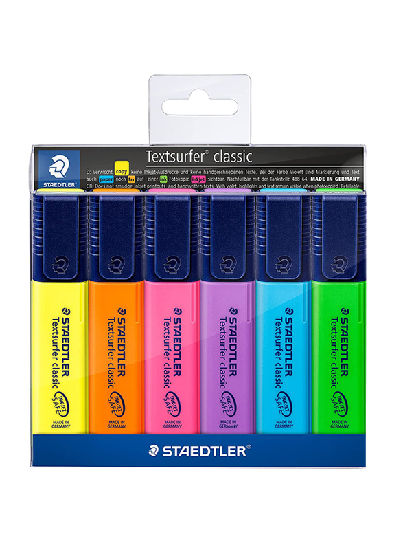 Staedtler Textsurfer Classic Highlighter, 6 Pieces, Multicolour