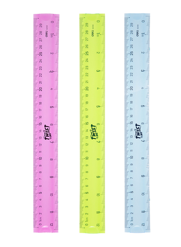 Deli E6209 Flexible Ruler, 30cm, Assorted Colors, 1 Piece