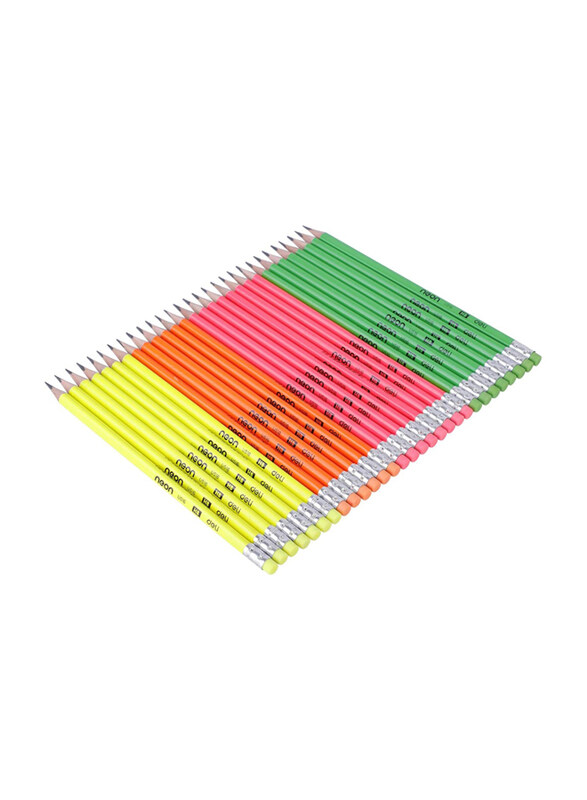 

Deli 30-Piece EU51606 HB Graphite Neon Colour Wood Pencil, Black