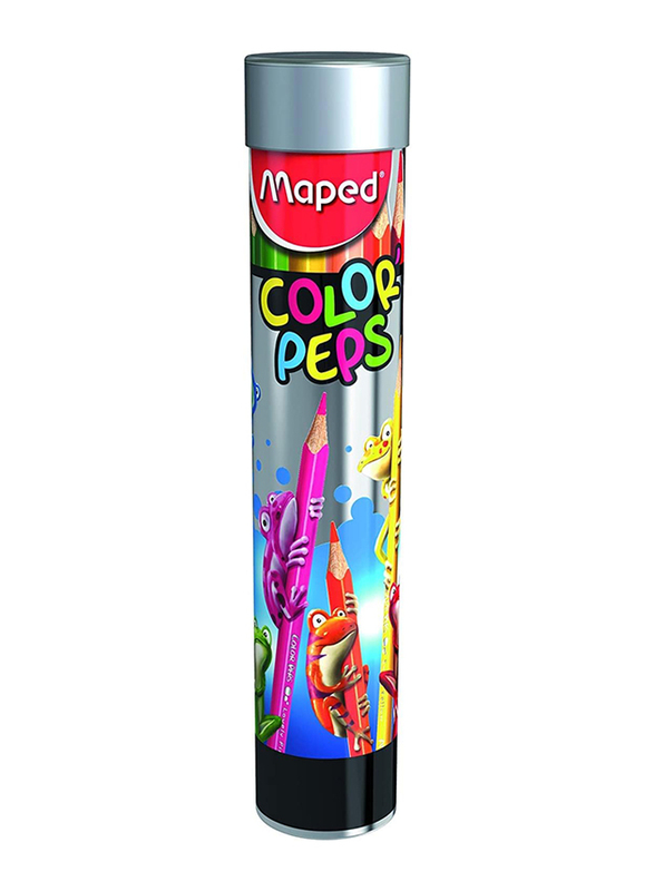 Maped Colour Peps Pencils in Metal Tube, 12 Piece, Multicolour