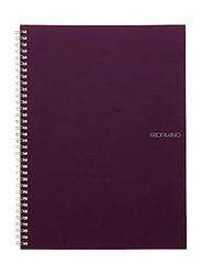 Fabriano Ecoqua Spiral Notebook, 70 Sheets, 85 GSM, A4 Size, Wine