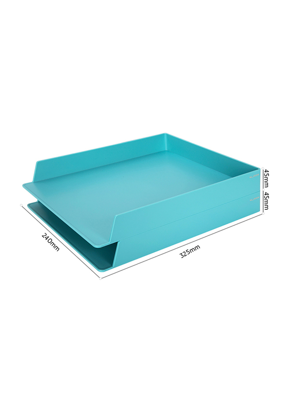 Deli Nusign File Tray Set, 2 Pieces, NS021, Light Blue