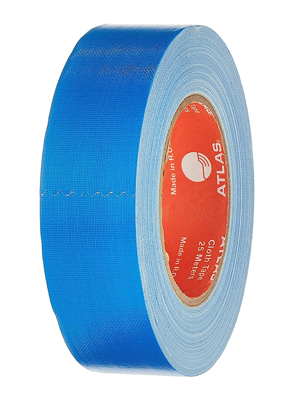 Atlas 1 1/2"x25m (38mm) Cloth Tape, Light Blue
