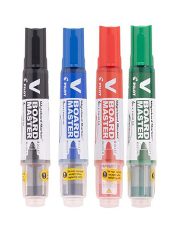 

Pilot 4-Piece V Board Master Chisel Whiteboard Marker, Multicolour