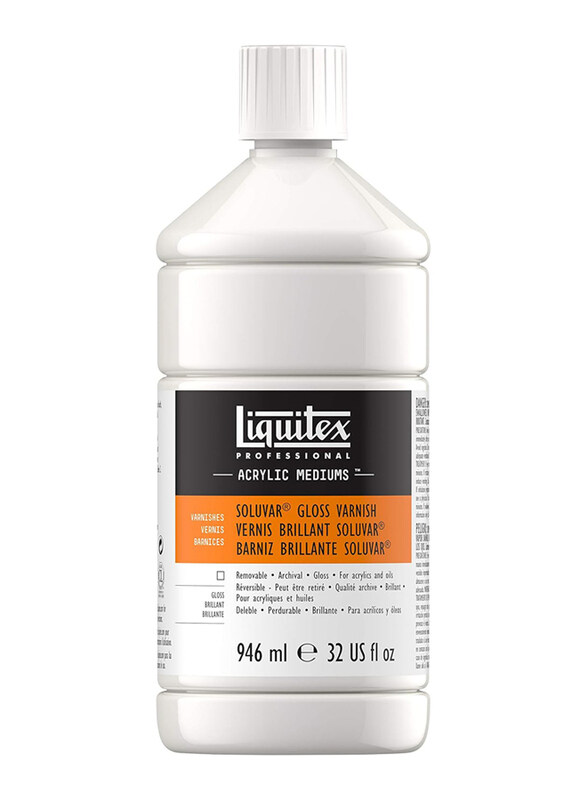 

Liquitex Acrylic Mediums, Soluvar Varnish Gloss, 32oz., Transparent