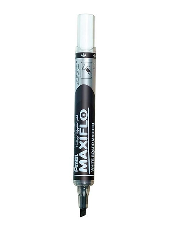 Pentel Maxiflo Whiteboard Marker Slim Chisel, Black