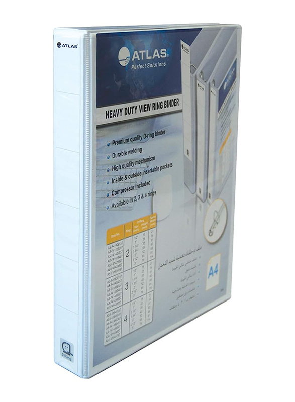 Atlas PVC 2 Ring Binder, A4 Size, Clear