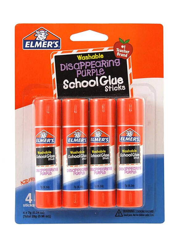 

Elmer's Washable School Glue Stick, 4 Piece, White