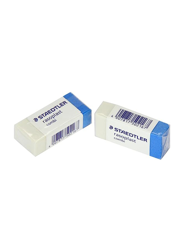 Staedtler Rasoplast Combi Office Eraser, White/Blue