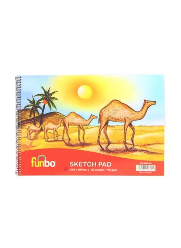 Funbo A3 Sketch Pad, 20 Sheets, Multicolour
