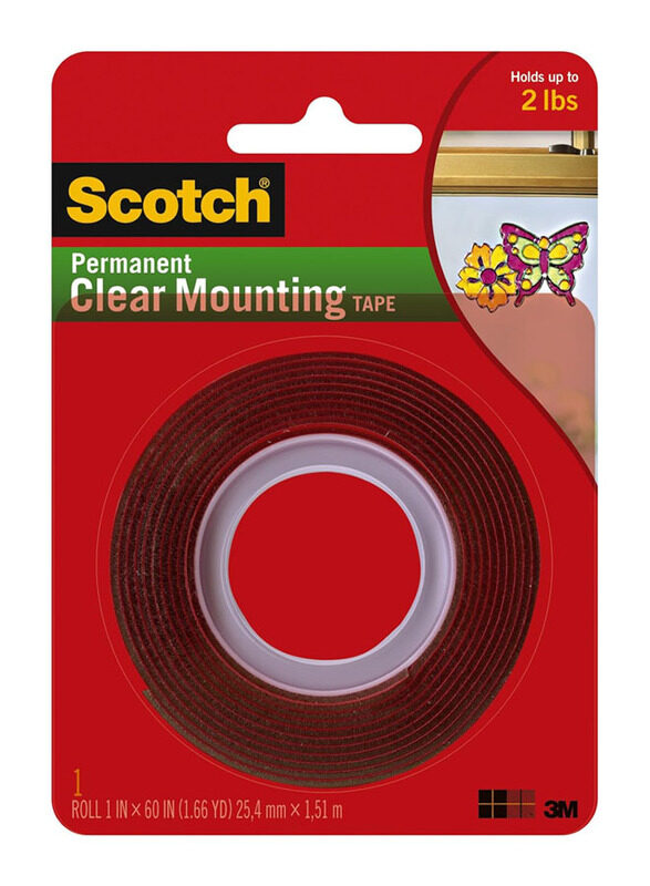

3M Scotch Heavy Duty Mounting Tape, 60inch, 4010, Clear