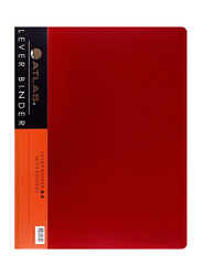 Atlas A4 Red Lever Binder with Pocket, Red