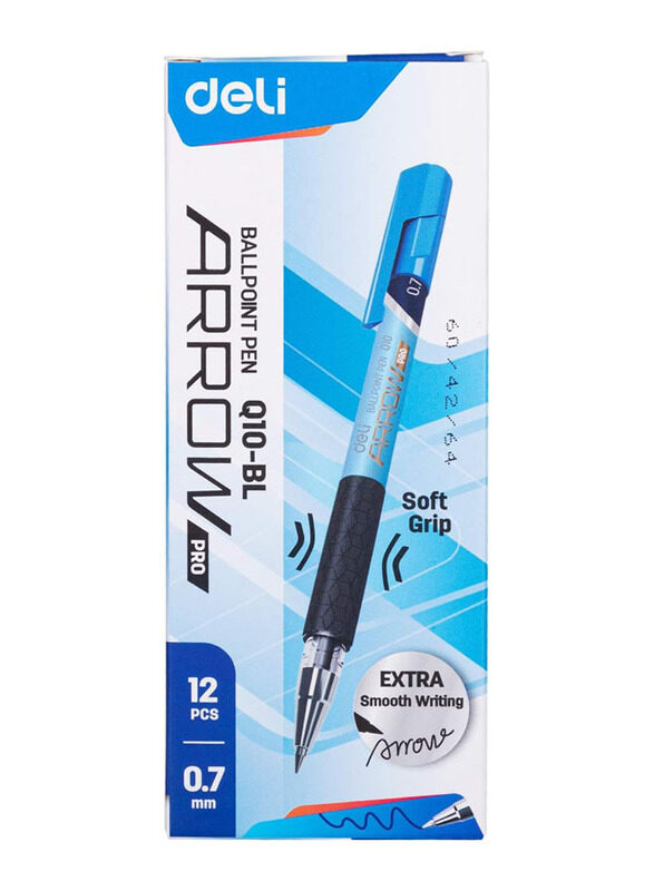 

Deli 12-Piece 0.7mm EQ10-BL Ballpoint Pen, Blue