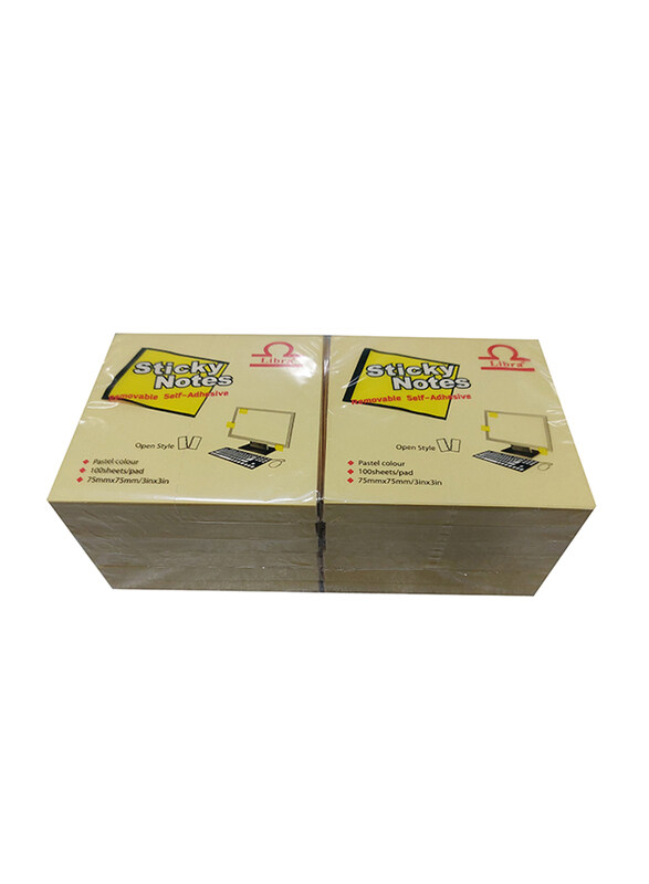 

Libra Removable self Adhesive Sticky Notes, 3 x 3Inch, Yellow
