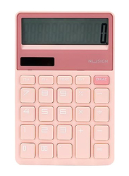 Deli Nusign 12-Digits Desk Calculator, 163.6 x 106 x 19mm, NS042, Pink