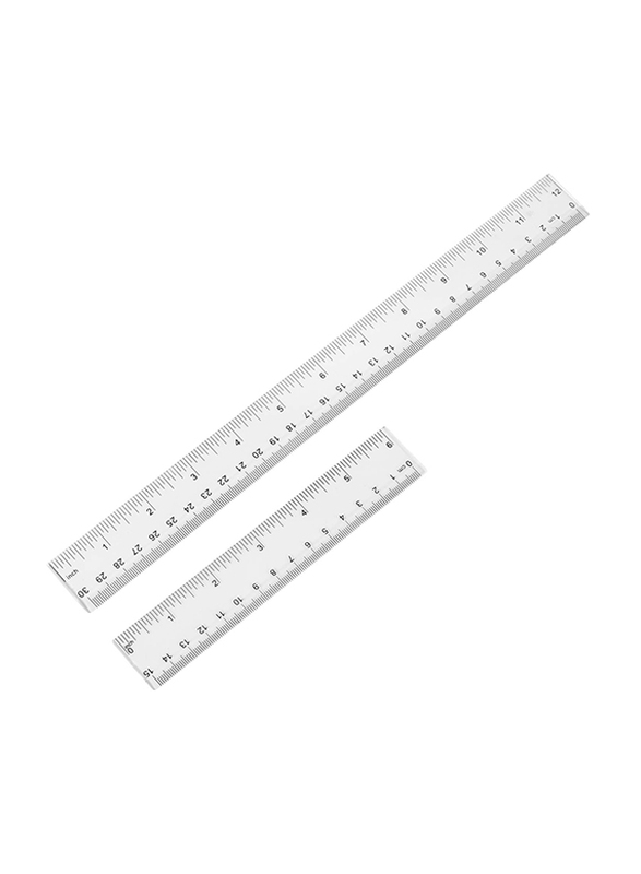 30cm Plastic Ruler, Clear