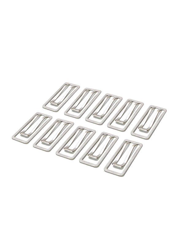 Deli Nusign Paper Clip Set, 10 Pieces, NS106, Silver