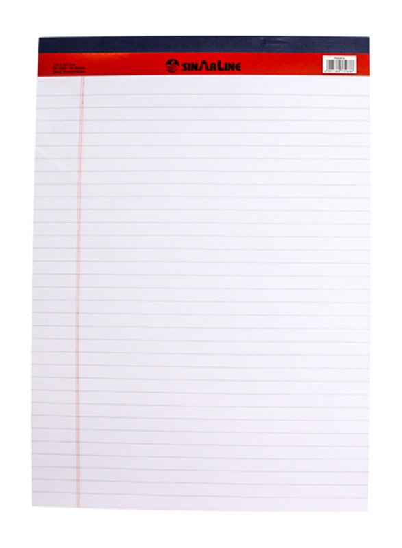 Sinarline Ruled Legal Pad, 5 x 8 inch, 50 Sheets, White