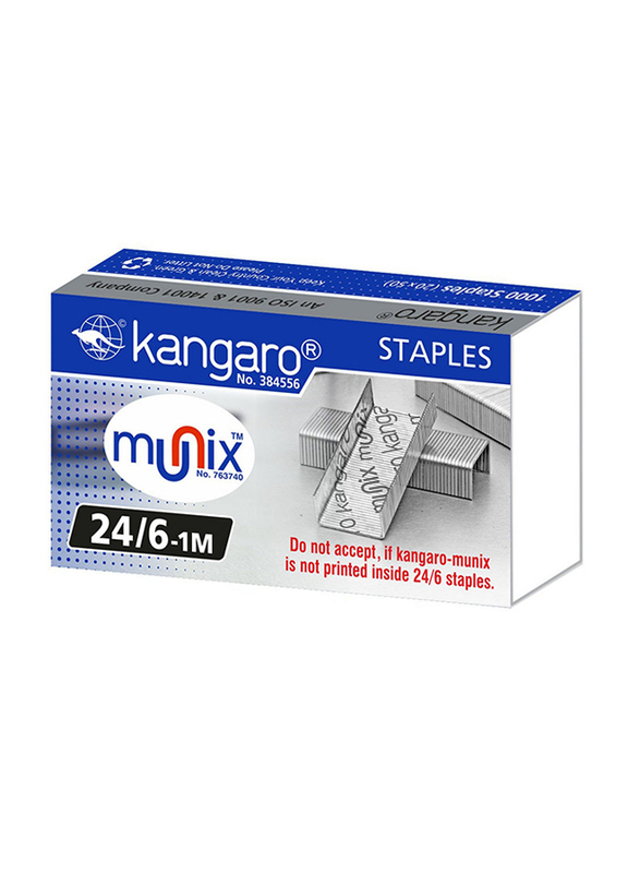 Kangaro Munix 6mm Staples, 20 Piece, Silver