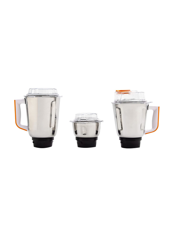 Nikai 1.5L Blender with 3 Jars, 700W, NB594A, White/Orange