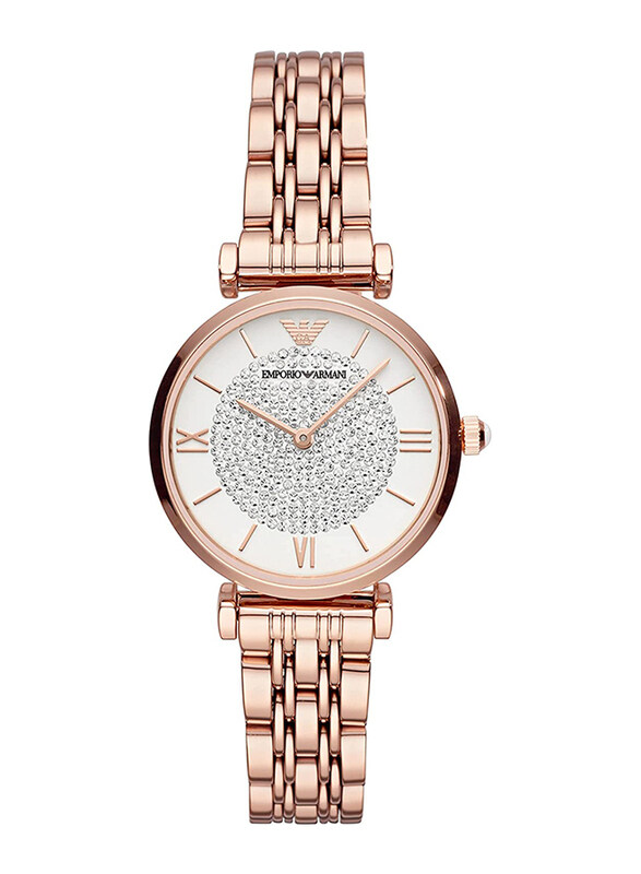 

Emporio Armani Analog Watch for Women with Stainless Steel Band, Water Resistant, AR11244, White-Rose Gold