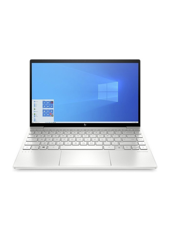 HP Envy 13-BA1007NE 2Z1L6EA Laptop, 13.3 inch FHD IPS, Intel Core i7-1165G7 11th Gen, 512GB SSD, 8GB, Win 10 Home, English/Arabic Keyboard, Natural Silver