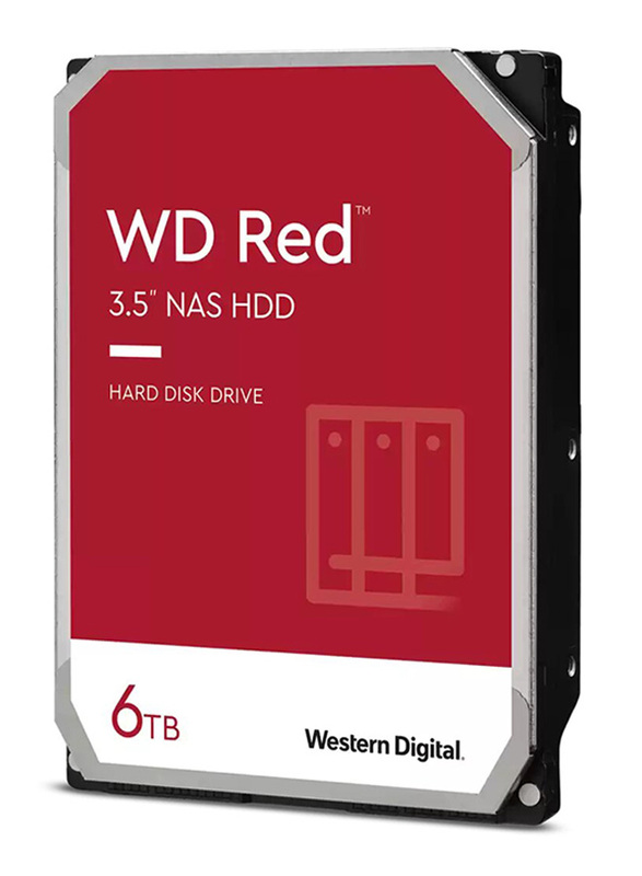Western Digital Red 6TB HDD 3.5-inch SATA NAS Hard Disk Drive, WD60EFAX, Red/White