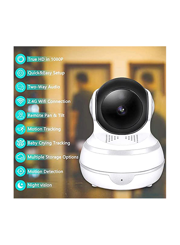 Zhudele XY-R9820-F3 Wireless Home Security Wi-Fi IP Camera 1080P, White
