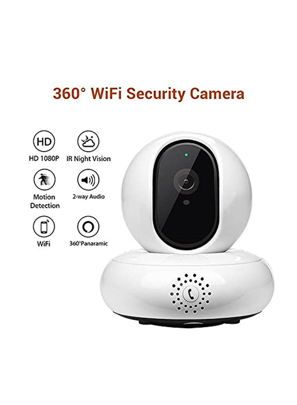 Zhudele EC67-R11 HD WIFI Home Security Camera, 1080P, White